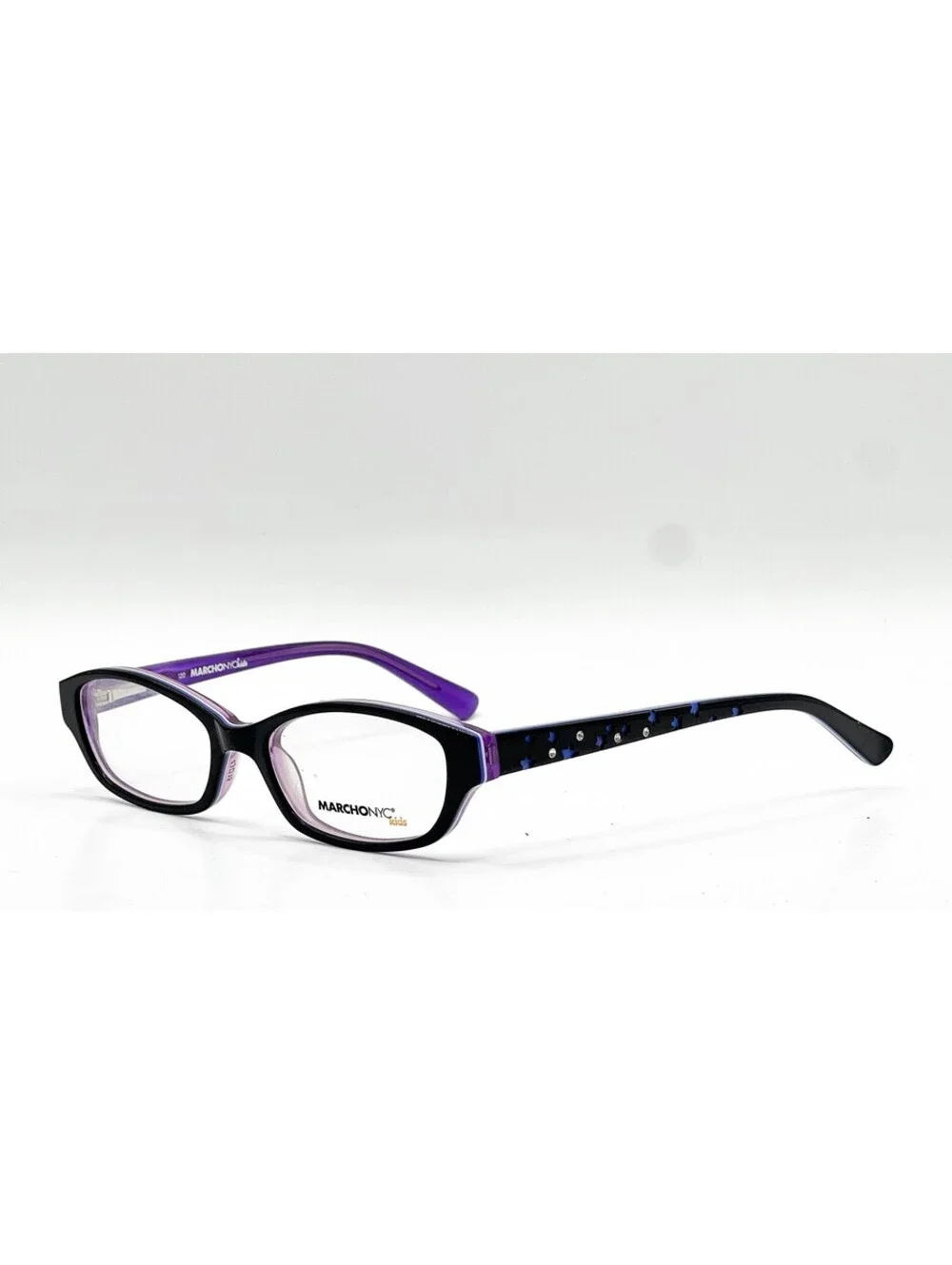 Marchon Nyc Kids Ava 007 Black Purple Authentic Eyeglasses 43-15-120